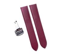 BQAXUREW EDVENA Handmade Goatskin Quick Release Leather Strap Compatible With Cartier Tank London Mens Ladies Watch(Claret,18)