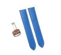 BQAXUREW EDVENA Handmade Goatskin Quick Release Leather Strap Compatible With Cartier Tank London Mens Ladies Watch(Narcissus Blue Rose,18)