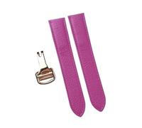 BQAXUREW EDVENA Handmade Goatskin Quick Release Leather Strap Compatible With Cartier Tank London Mens Ladies Watch(Rose purple gold,18)