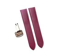 BQAXUREW EDVENA Handmade Goatskin Quick Release Leather Strap Compatible With Cartier Tank London Mens Ladies Watch(Wine red gold,22)