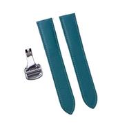 BQAXUREW EDVENA Handmade Goatskin Quick Release Leather Strap Compatible With Cartier Tank London Mens Ladies Watch(Malachite green,22)