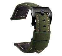 BQAXUREW EDVENA Leather Straps Compatible With Panerai PAM441 386 Watch Accessories Men's Strap 20mm 22mm 24mm 26mm Watch Bands Cowhide Replacement Bracelet(02-green black,22mm)
