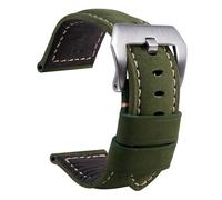 BQAXUREW EDVENA Leather Straps Compatible With Panerai PAM441 386 Watch Accessories Men's Strap 20mm 22mm 24mm 26mm Watch Bands Cowhide Replacement Bracelet(02-green silver,22mm)