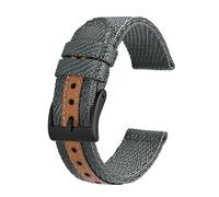 BQAXUREW EDVENA Nylon Watch Band 18mm 20mm 22mm Woven Watchstrap Lightweight Premium Soft Waterproof Bracelet Replacement(Grey,22mm)
