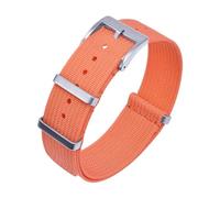 BQAXUREW EDVENA Nylon Watch Band Ribbed Strap 20mm 22mm For Fabric Replacement Watchband Accessories(Orange,20mm)