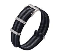 BQAXUREW EDVENA Nylon Watch Band Ribbed Strap 20mm 22mm For Fabric Replacement Watchband Accessories(Bond,22mm)