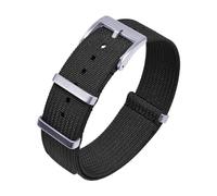 BQAXUREW EDVENA Nylon Watch Band Ribbed Strap 20mm 22mm For Fabric Replacement Watchband Accessories(Black,20mm)