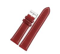 BQAXUREW EDVENA Oil Wax Genuine Leather Watch Straps 16mm 18mm 19mm 20mm 21mm 22mm 24mm Cowhide Watchbands(Wind red,16mm)