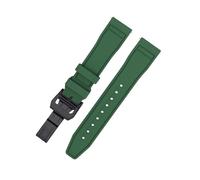 BQAXUREW EDVENA Quick Release Fluororubber Watch Strap 20mm 21mm 22mm Diving Waterproof FPM/FKM Watchbands Compatible With I-W-C Watch Band(Green Black,20mm)