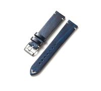 BQAXUREW EDVENA Retro Cowhide Watch Strap 18mm 20mm 22mm Personalized Wood Texture Quick Release Replacement Bracelet for Men Women Watchband(Blue_18mm)