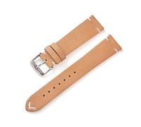 BQAXUREW EDVENA Retro First Layer Cowhide Watch Strap 18mm 20mm 22mm Soft Genuine Leather Quick Release Matte Watchband For Smart Watch(Khaki,20mm)