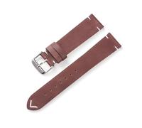 BQAXUREW EDVENA Retro First Layer Cowhide Watch Strap 18mm 20mm 22mm Soft Genuine Leather Quick Release Matte Watchband For Smart Watch(Dark brown,20mm)