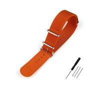 BQAXUREW EDVENA Ribbed Watch Strap 16mm 20mm 22mm 18mm 19mm 24mm Rugged Nylon Straps Retro Watchband Braid Ballistic Fabric Bands(Orange,18mm)