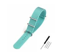 BQAXUREW EDVENA Ribbed Watch Strap 16mm 20mm 22mm 18mm 19mm 24mm Rugged Nylon Straps Retro Watchband Braid Ballistic Fabric Bands(Teal Blue,18mm)
