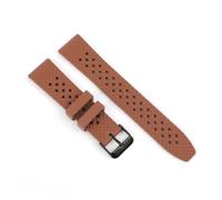 BQAXUREW EDVENA Rubber Watch Strap Dive Water Proof Watchband 18mm 20mm 22mm Watch Band Quick Release Sport Wristband(Brown black buckle,22mm)