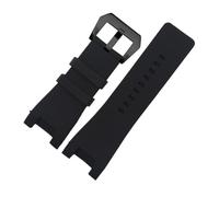 BQAXUREW EDVENA Silicone Rubber Watchbands Compatible With Diesel DZ1216 DZ1273 DZ4246 DZ4247 DZ4287 Series Strap 32 * 18mm Wristwatchesband(Black black buckle)