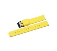 BQAXUREW EDVENA Silicone Strap 16mm 18mm 20mm 22mm Watch Bands 24mm Soft Quick Release Rubber Strap(Yellow-BK,18mm)