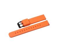 BQAXUREW EDVENA Silicone Strap 16mm 18mm 20mm 22mm Watch Bands 24mm Soft Quick Release Rubber Strap(Orange-BK,18mm)