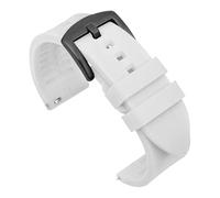 BQAXUREW EDVENA Silicone Watch Band 18mm 19mm 20mm 21mm 22mm 24mm Men's Sports Watrproof Strap Compatible With Seiko Replacement Watchband(White-black buckle,22mm)