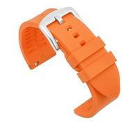 BQAXUREW EDVENA Silicone Watch Band 18mm 19mm 20mm 21mm 22mm 24mm Men's Sports Watrproof Strap Compatible With Seiko Replacement Watchband(Orange-silver buckle,18mm)