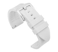 BQAXUREW EDVENA Silicone Watch Band 18mm 19mm 20mm 21mm 22mm 24mm Men's Sports Watrproof Strap Compatible With Seiko Replacement Watchband(White-silver buckle,21mm)