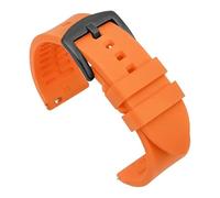 BQAXUREW EDVENA Silicone Watch Band 18mm 19mm 20mm 21mm 22mm 24mm Men's Sports Watrproof Strap Compatible With Seiko Replacement Watchband(Orange-black buckle,18mm)