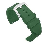 BQAXUREW EDVENA Silicone Watch Band 18mm 19mm 20mm 21mm 22mm 24mm Men's Sports Watrproof Strap Compatible With Seiko Replacement Watchband(Green-silver buckle,22mm)
