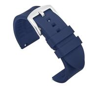 BQAXUREW EDVENA Silicone Watch Band 18mm 19mm 20mm 21mm 22mm 24mm Men's Sports Watrproof Strap Compatible With Seiko Replacement Watchband(Blue-silver buckle,24mm)