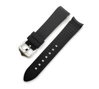BQAXUREW EDVENA Soft Silicone Strap Curved Arc Rubber Watch Band Men Sport Waterproof Bracelet Watch Accessory 18mm 20mm 22mm 24mm(Black,22mm)