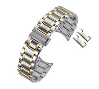 BQAXUREW EDVENA Solid Stainless Steel Watch Strap Compatible With Armani Ar5889 5890 5905 5920 Men And Women Band 18 20 22 23 24mm Watchband(Silvery Golden,22mm)