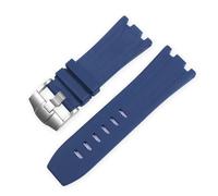 BQAXUREW EDVENA Sports Waterproof Rubber Silicone Strap Compatible With Audemars And Piguet Watch Strap AP Royal Oak 15706 15707 26020 26170 Watch Band 28mm(Blue-Steel-K14,28x20mm)