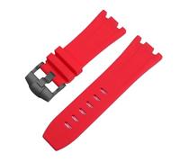 BQAXUREW EDVENA Sports Waterproof Rubber Silicone Strap Compatible With Audemars And Piguet Watch Strap AP Royal Oak 15706 15707 26020 26170 Watch Band 28mm(Red-Black-K14,30x24mm)