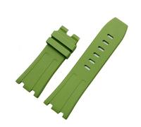 BQAXUREW EDVENA Sports Waterproof Rubber Silicone Strap Compatible With Audemars And Piguet Watch Strap AP Royal Oak 15706 15707 26020 26170 Watch Band 28mm(L-Green-no buckle,30x24mm)