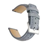 BQAXUREW EDVENA Suede Leather Watch Strap 18mm 19mm 20mm 22mm Band Vintage Handmade Watchband Grey Brown Replacement Belts For Watch Accessories(Grey 1,22mm)