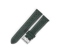 BQAXUREW EDVENA Vintage Crazy Horse Genuine Leather Watchband 18mm 19mm 20mm 21mm 22mm 24mm Waterproof Porous Breathable Watch Strap Replacement(Blue-White Line,18mm)