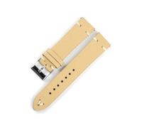 BQAXUREW EDVENA Vintage Genuine Leather Watchband 18mm 19mm 20mm 21mm 22mm Handmade Watch Strap Bracelet(Beige,21mm)