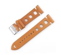BQAXUREW EDVENA Vintage Watch Strap Porous Breathable Leather Strap Red Black Brown 18/20/22/24mm Quick Release Watch Band Bracelets(Yellow brown,24mm)