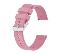 BQAXUREW EDVENA Watchband 18mm~22mm Silicone Watch Strap Men Women Replacement Band Rubber Bracelet Stainless Buckle(Pink-silver,19mm)