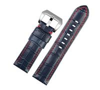 BQAXUREW EDVENA Waterproof Watch Band Compatible With Panerai PAM688 441/1313 Cowhide Leather Men's Blue Watch Strap Accessories 22MM 24mm 26mm(A blue-silver,22mm)