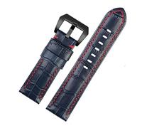 BQAXUREW EDVENA Waterproof Watch Band Compatible With Panerai PAM688 441/1313 Cowhide Leather Men's Blue Watch Strap Accessories 22MM 24mm 26mm(A blue-black,22mm)