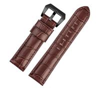 BQAXUREW EDVENA Waterproof Watch Band Compatible With Panerai PAM688 441/1313 Cowhide Leather Men's Blue Watch Strap Accessories 22MM 24mm 26mm(Brwon-black,26mm)