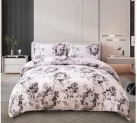 BQC 4 Pcs Duvet Cover Set Soft Quilt Cover Easy Care Anti Allergic Bedding Set Include 1 Quilt Cover, 1 Fitted Sheet with 2 Pillow Cases