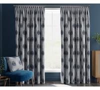BQC Pencil Pleat Curtains Soft Chenille Readymade Fully Lined Curtains for Bedroom Living Room 2 Panels with Tie Backs (OLIVIA GREY, W 66''x L 90'')
