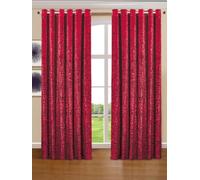 BQC Red Burgundy Velvet Curtains 46 x 72 Inch - Super Soft Polyester Ring Top Eyelet Curtains For Bedroom and Living Room - Luxury Thermal Insulated Window Curtains, Set Of 2 Panels With Tie Backs