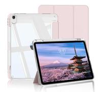 BQDIYOO Case for iPad A16 11th/10th Generation Case 11/10.9 Inch, Rose | With Pen Holder, Transparent Hard Shell on The Back, Auto Sleep/Wake