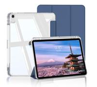 BQDIYOO Case for iPad A16 11th/10th Generation Case 11/10.9 Inch, Sapphire | With Pen Holder, Transparent Hard Shell on The Back, Auto Sleep/Wake