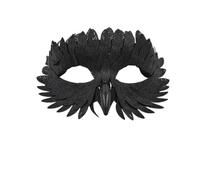 BQDPYZBD Claw Gloves Halloween Bird Beak Mask Masquerade Carnival Half-face Owl Feather Mask-black