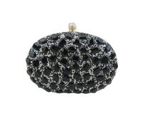 BQDPYZBD Evening Bag Rhinestone-embellished Oval Clutch And Handbag For Formal Events