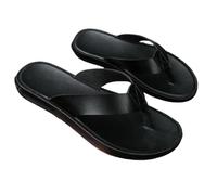 BQDPYZBD Slippers Men's Flip-flops, Slippers, Outdoor Sandals, Cross-border Plus Size Soft-soled Beach Shoes-all Black-46