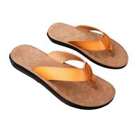 BQDPYZBD Slippers Men's Flip-flops, Slippers, Outdoor Sandals, Cross-border Plus Size Soft-soled Beach Shoes-earthy Yellow-42